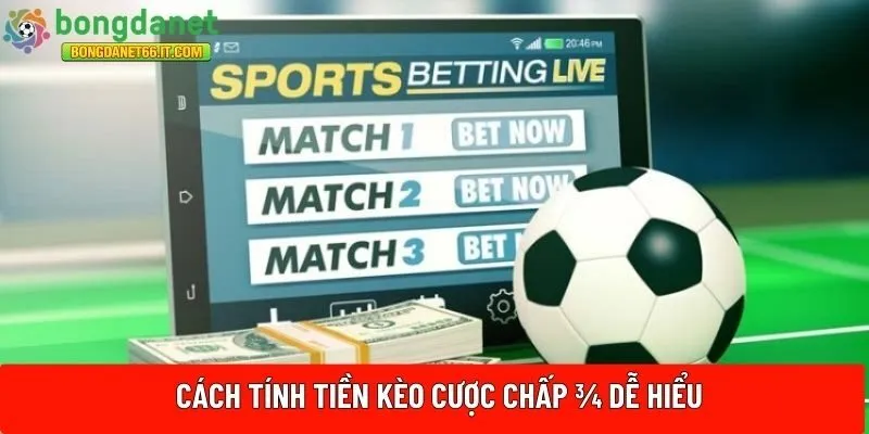 Cách tính tiền kèo cược chấp ¾ dễ hiểu